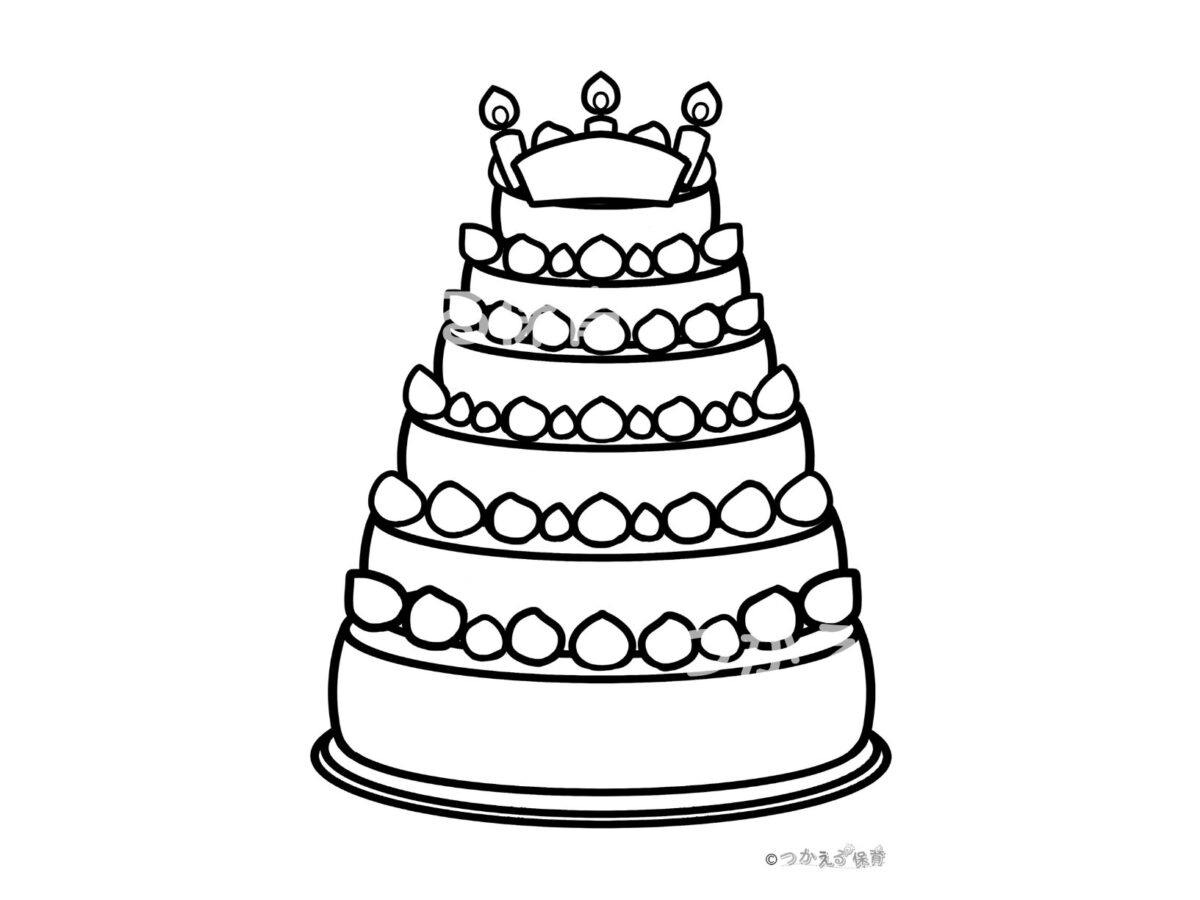 誕生日ケーキのぬりえ