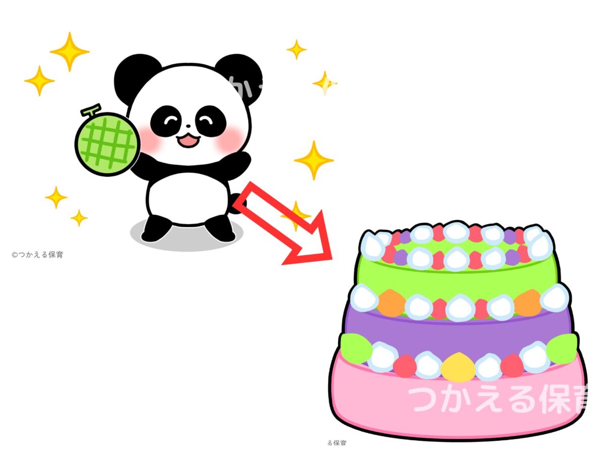 パンダさんがメロンを持ってきた